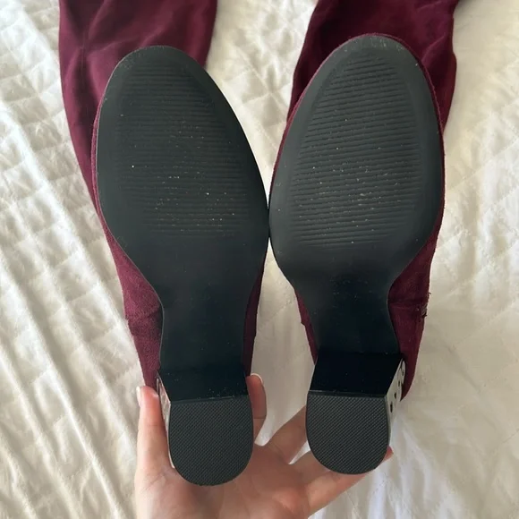 Maroon Over the Knee Carlos Santana Boots - Picture 6 of 7